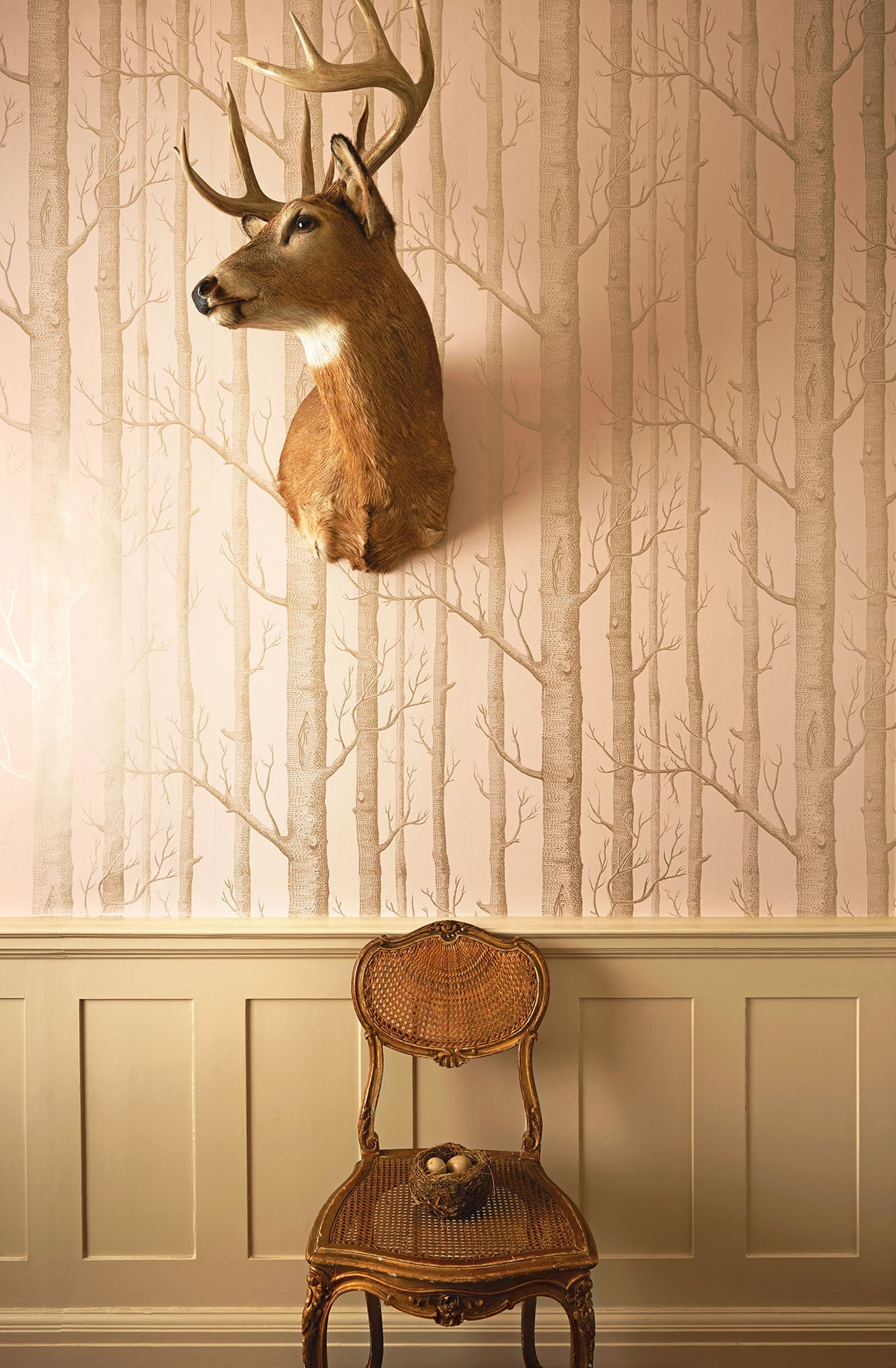Woods Whimsical Wallpaper - Metallic Gilver on Ballet Slipper - 103/5024