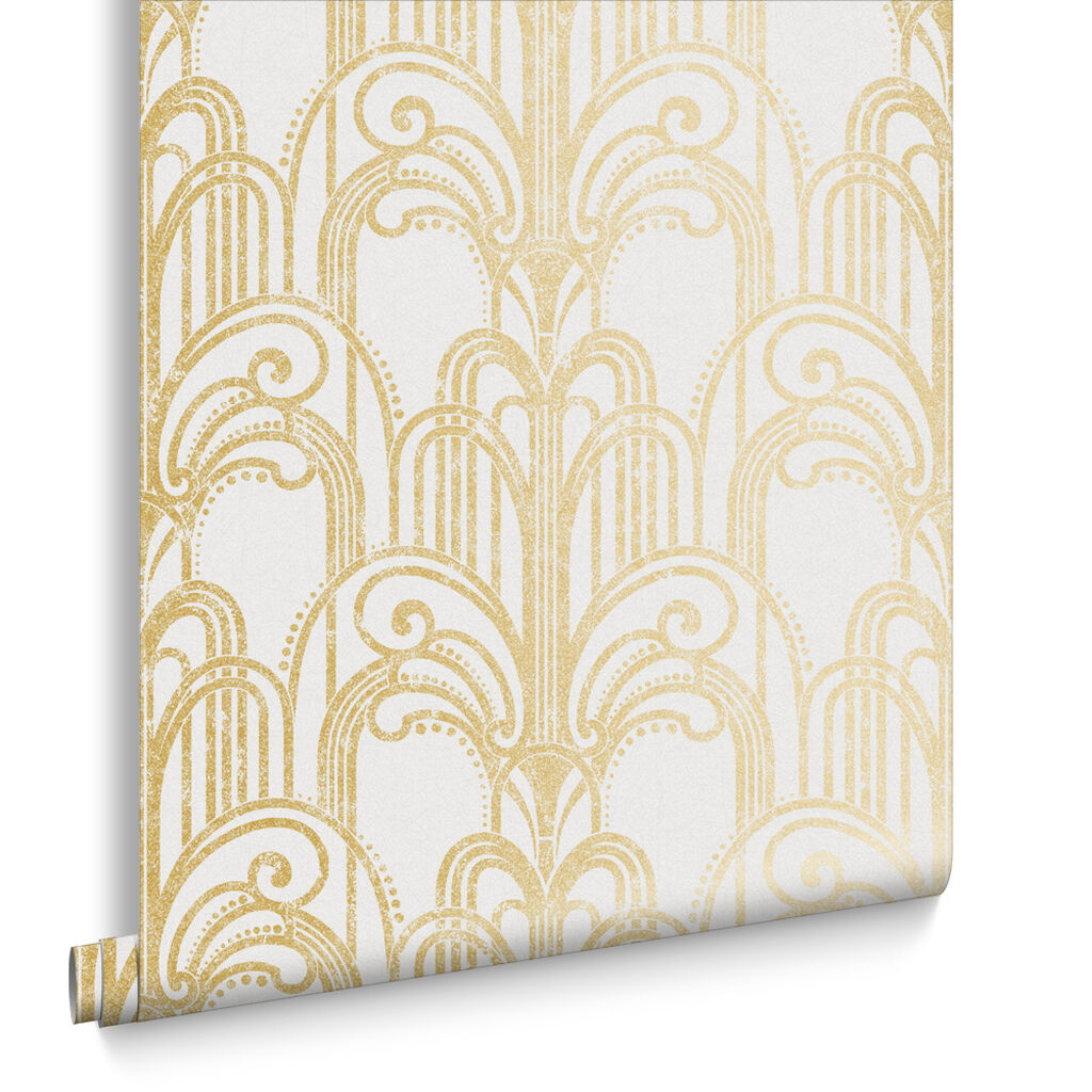 104296 - Art Deco Wallpaper - Gold & Pearl - Graham & Brown
