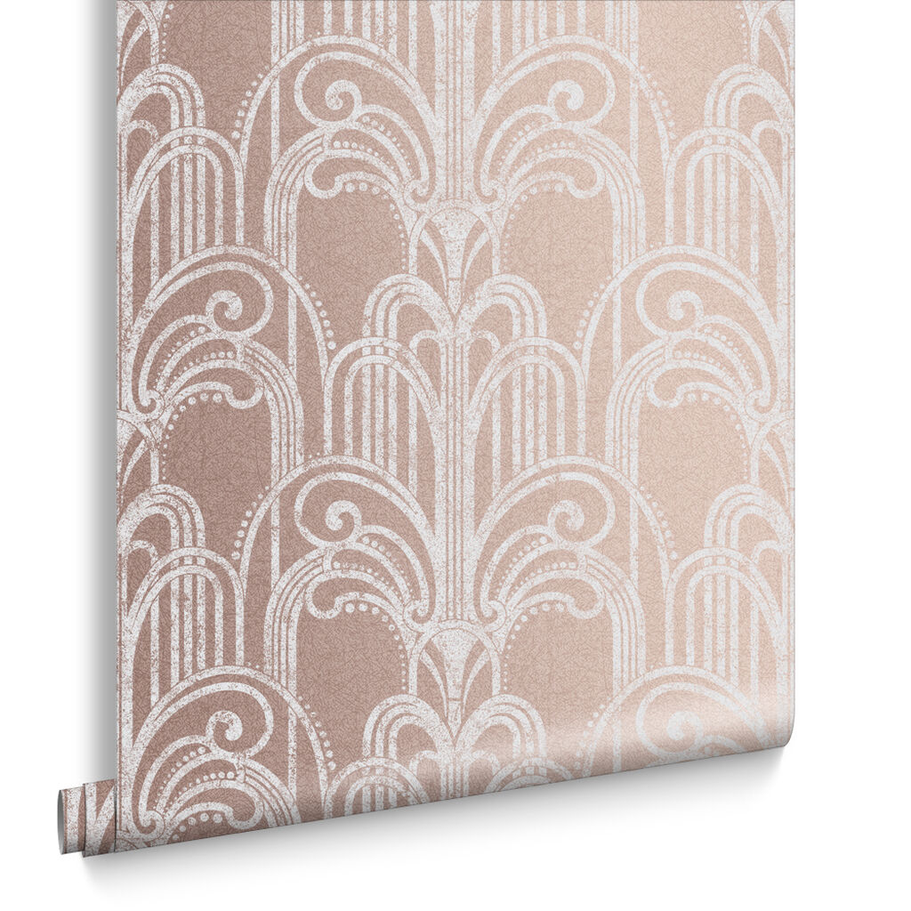 104298 - Art Deco Wallpaper - Rose Gold - Graham & Brown