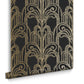 104299 - Art Deco Wallpaper - Black & Gold - Graham & Brown