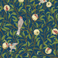 1042 - Bird & Pomegrante Wallpaper - Lapis by Morris Collections