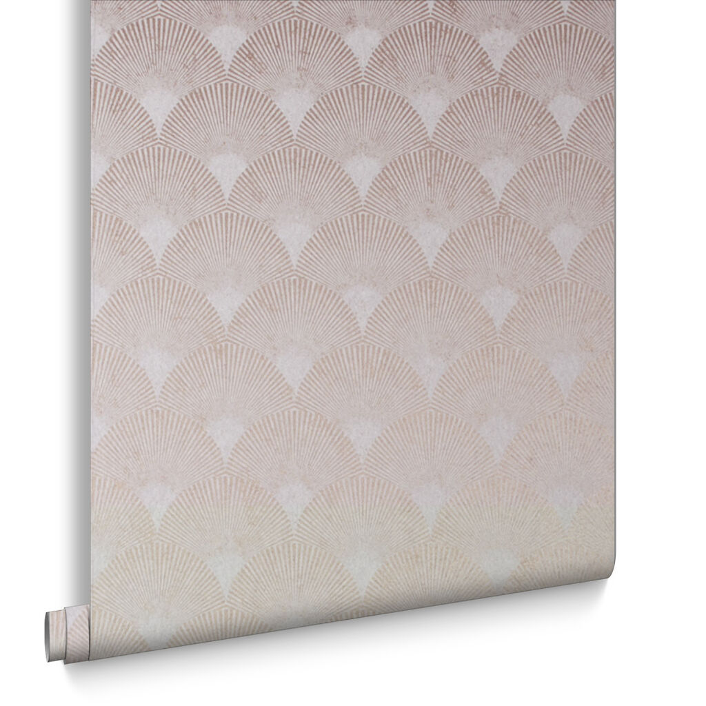 104302 - Fan Wallpaper - Rose Gold - Graham & Brown