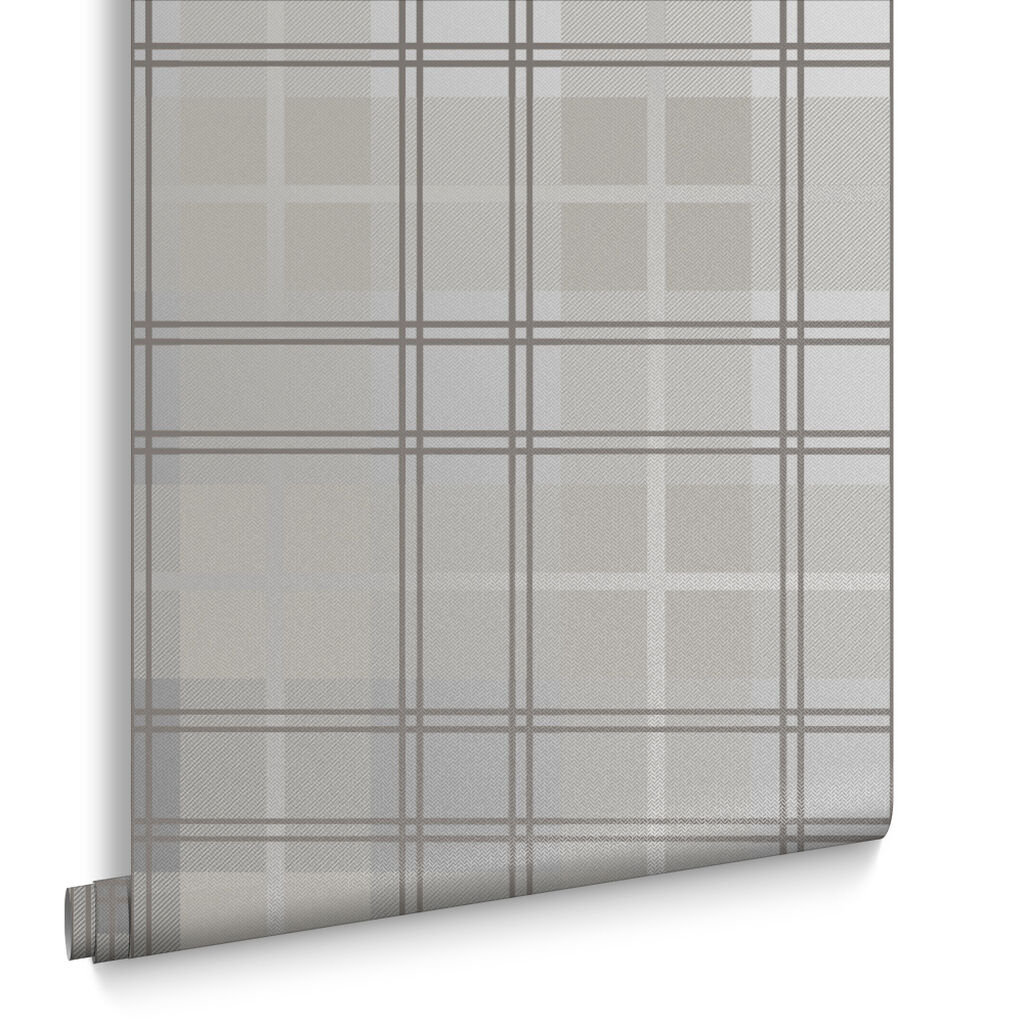 104722 - Tartan Wallpaper - Silver - Graham & Brown