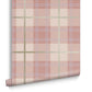 104723 - Tartan Wallpaper - Pink - Graham & Brown