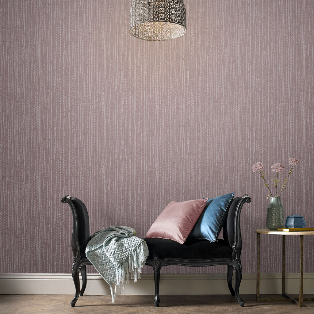 104729 - Bamboo Texture Wallpaper - Pink - Graham & Brown