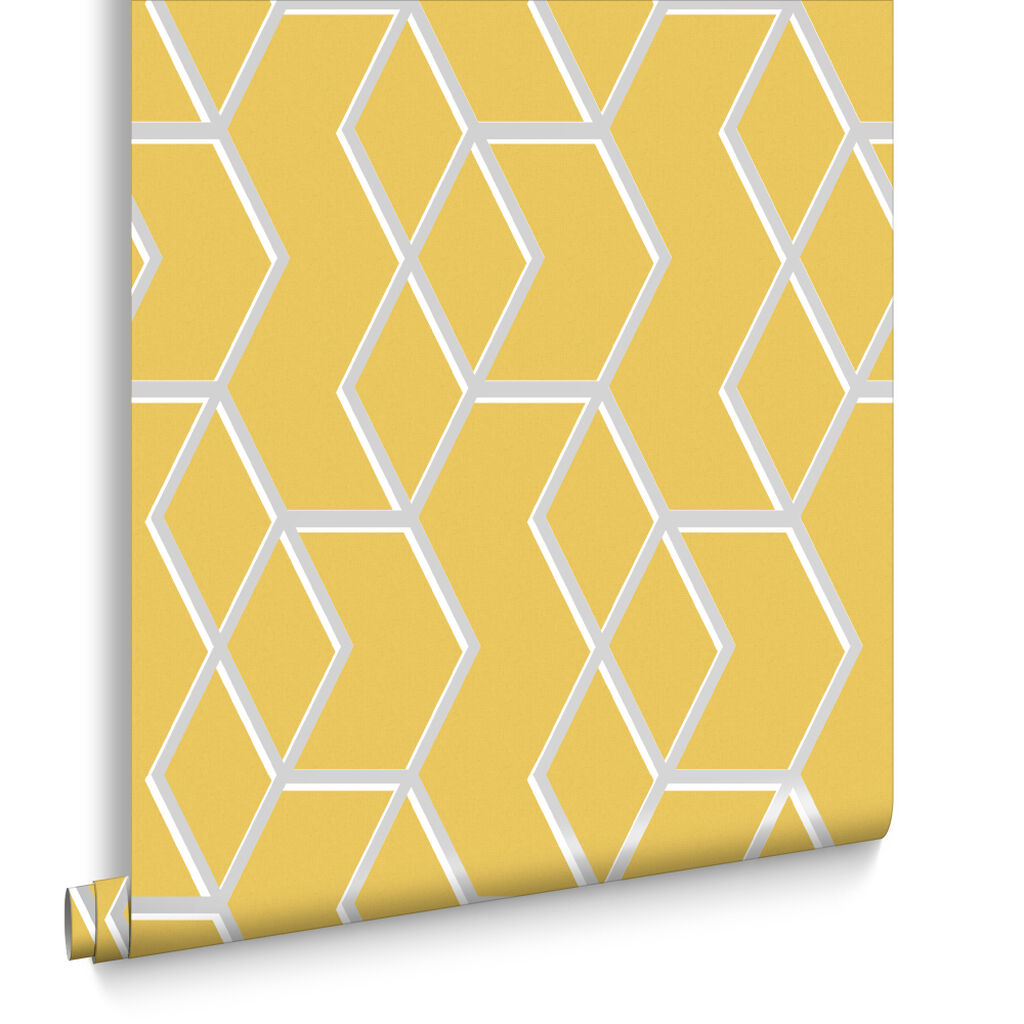 104731 - Archetype Wallpaper - Yellow Silver - Graham & Brown