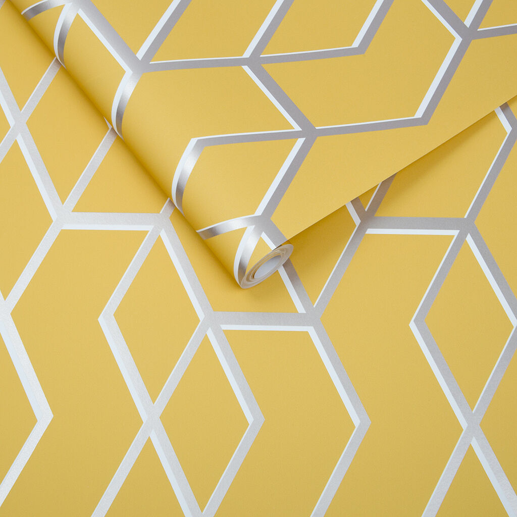 104731 - Archetype Wallpaper - Yellow Silver - Graham & Brown