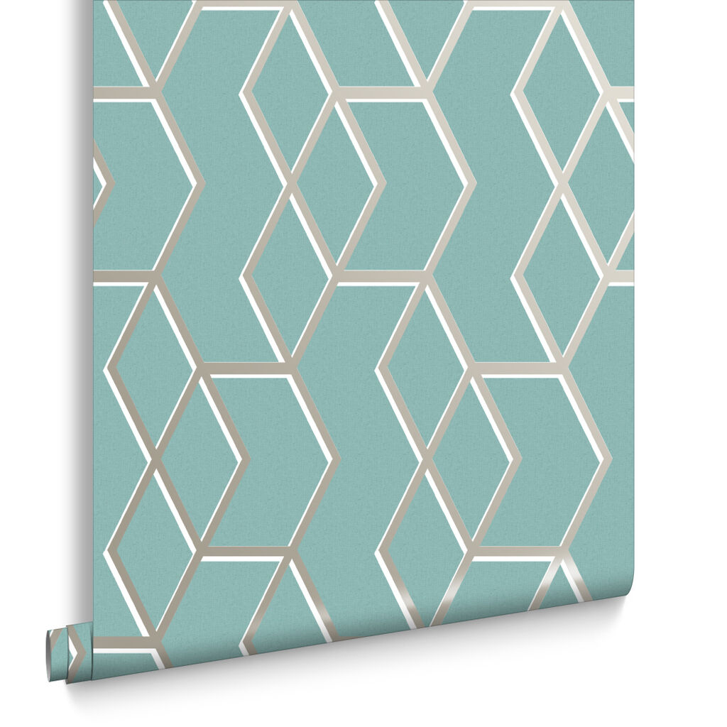 104732 - Archetype Wallpaper - Mint White Gold - Graham & Brown