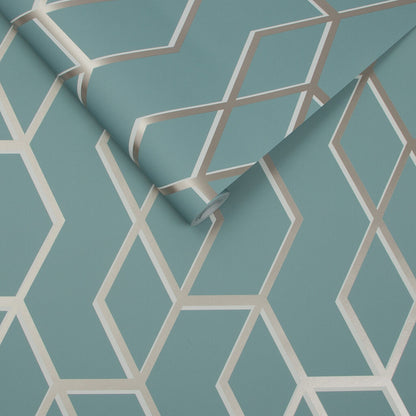 104732 - Archetype Wallpaper - Mint White Gold - Graham & Brown