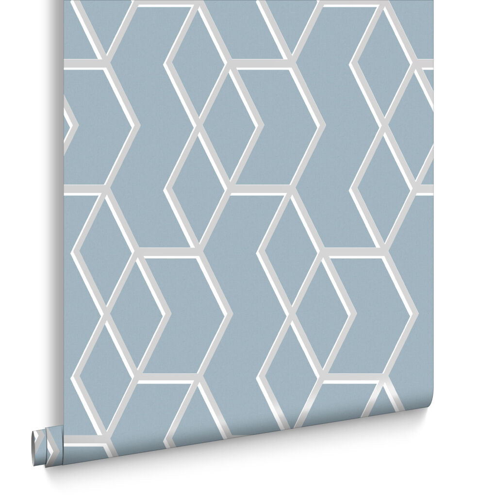 104733 - Archetype Wallpaper - Blue & Silver - Graham & Brown