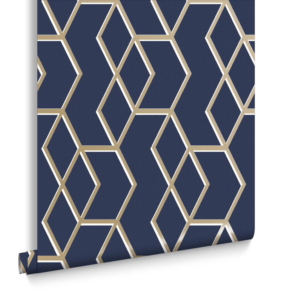 104735 - Archetype Wallpaper - Navy Gold - Graham & Brown