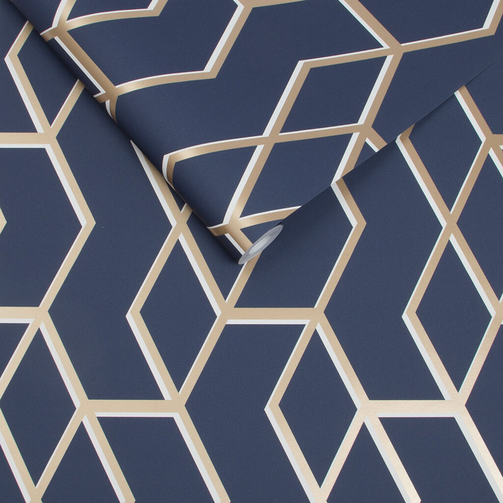 104735 - Archetype Wallpaper - Navy Gold - Graham & Brown