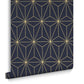 104742 - Prism Wallpaper - Navy Gold - Graham & Brown