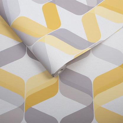 104817 - Retro Wallpaper - Lemon - Graham & Brown