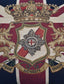 Union Jack Crest Large Tapestry Room Cushion With Tassels with Feather Filler 