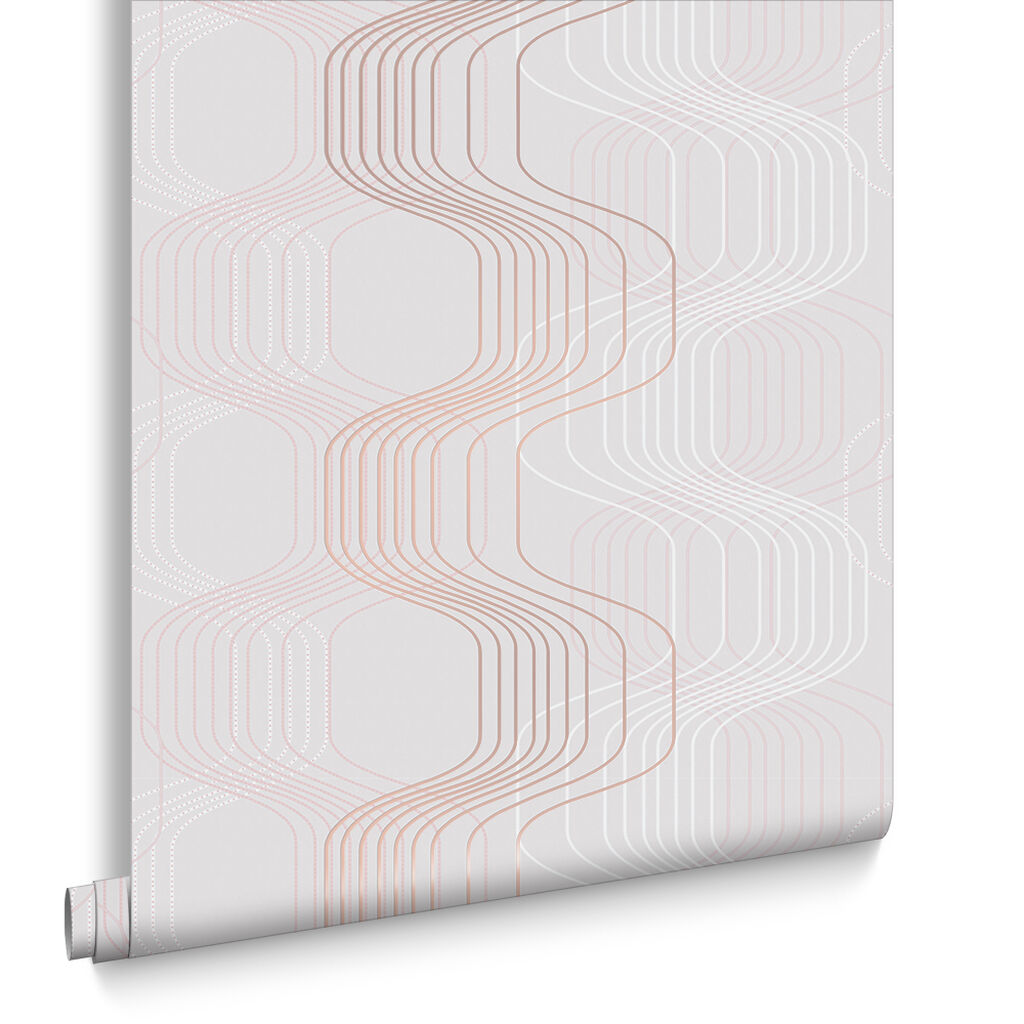 105023 - Revival Wallpaper - Grey Rose Gold - Graham & Brown