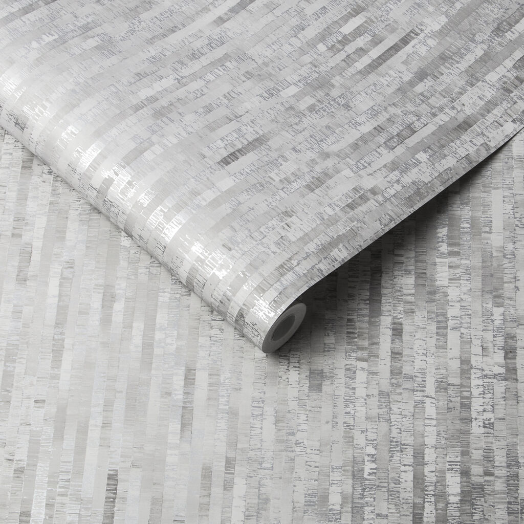 105105 - Betula Wallpaper - Silver - Graham & Brown