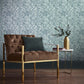 105113 - Botany Iridescent Wallpaper - Midnight Blue - Graham & Brown