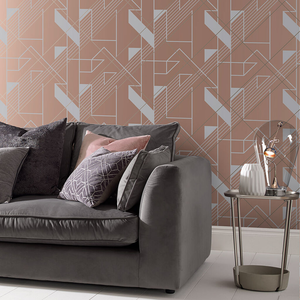 105244 - Graphic Wallpaper - Blush - Graham & Brown