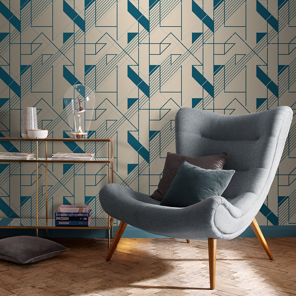 105246 - Graphic Wallpaper - Cobalt - Graham & Brown