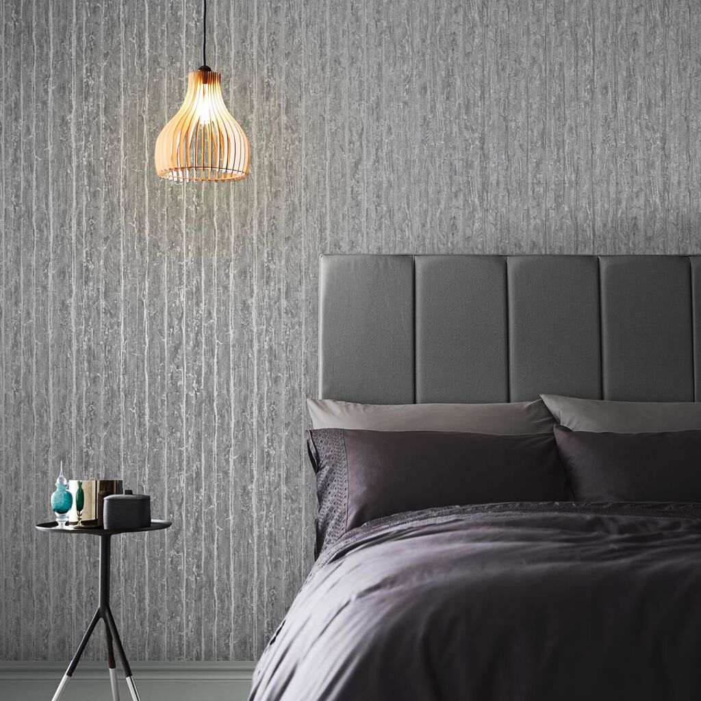 105254 - Grain Texture Wallpaper - Ebony - Graham & Brown