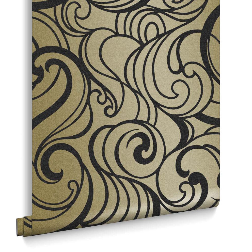 105272 - Hula Wallpaper - Swirl Guilded - Graham & Brown