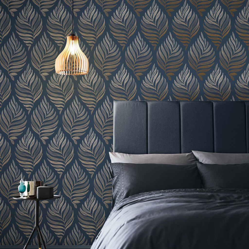 105454 - Botanica Wallpaper - Midnight - Graham & Brown