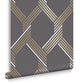 105469 - Vector Wallpaper - Graphite Gold - Graham & Brown