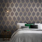 105469 - Vector Wallpaper - Graphite Gold - Graham & Brown