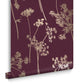 105579 - Anthriscus Wallpaper - Plum - Graham & Brown