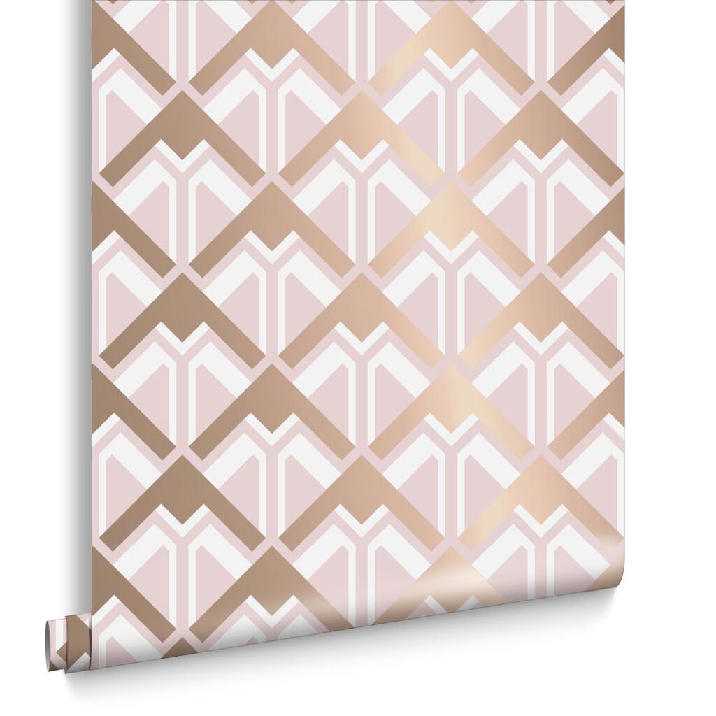 105582 - Beau Wallpaper - Pink Rose Gold - Graham & Brown
