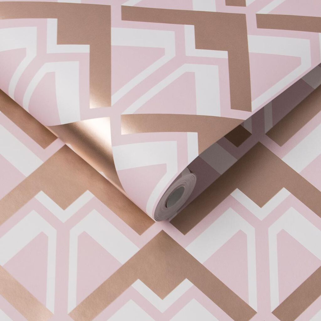 105582 - Beau Wallpaper - Pink Rose Gold - Graham & Brown