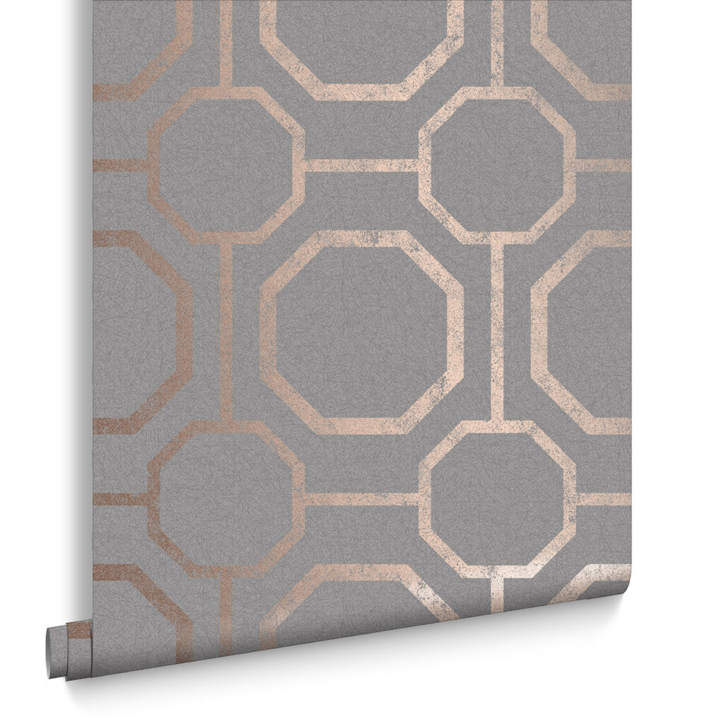 105773 - Sashiko Wallpaper - Rose Gold - Graham & Brown