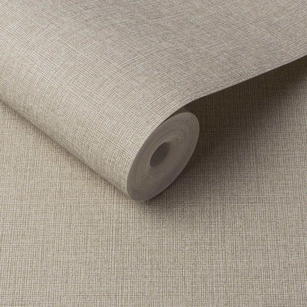 105854 - Linen Wallpaper - Beige - Graham & Brown