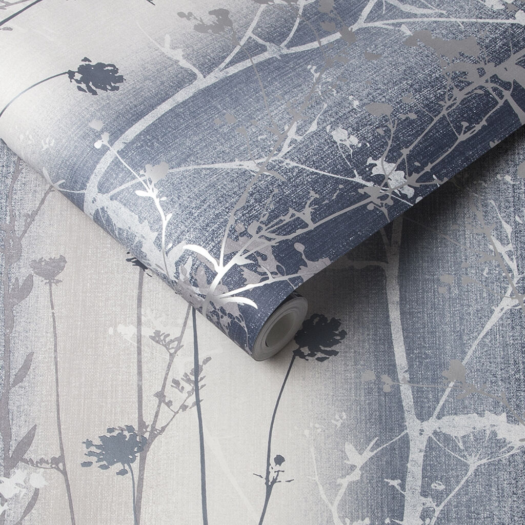 105896 - Wild Flower Wallpaper - Ink - Graham & Brown