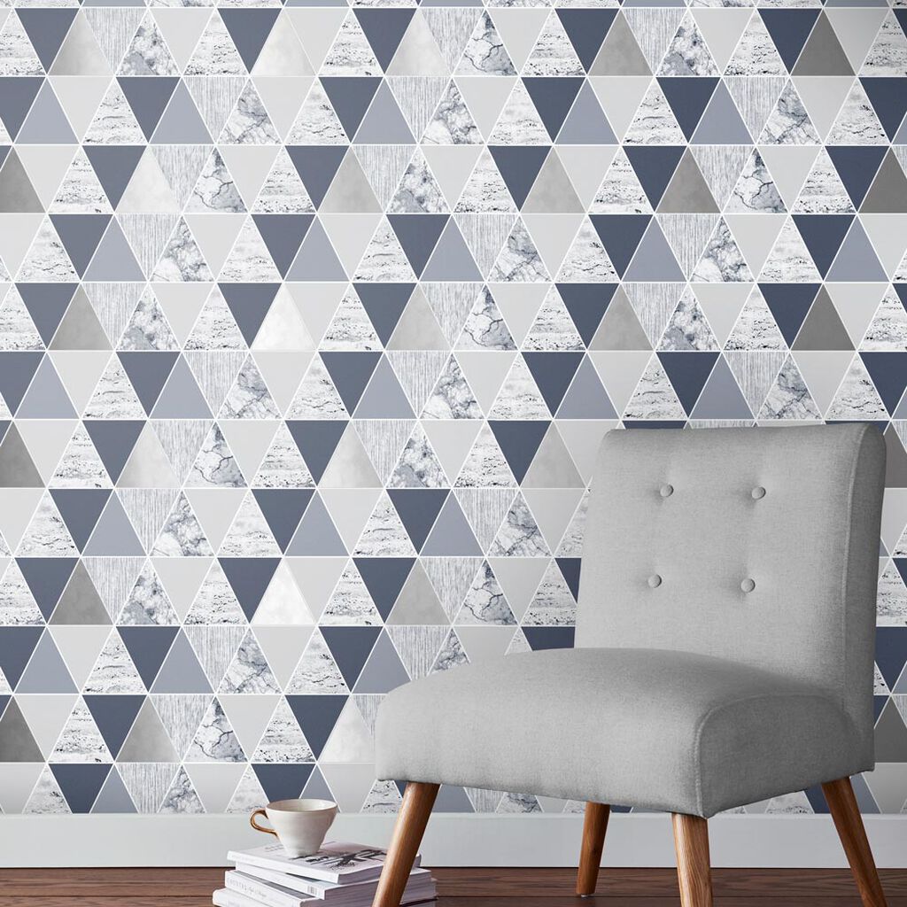 105906 - Reflections Wallpaper - Blue - Graham & Brown