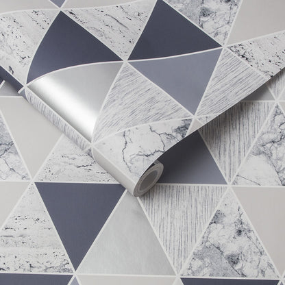 105906 - Reflections Wallpaper - Blue - Graham & Brown