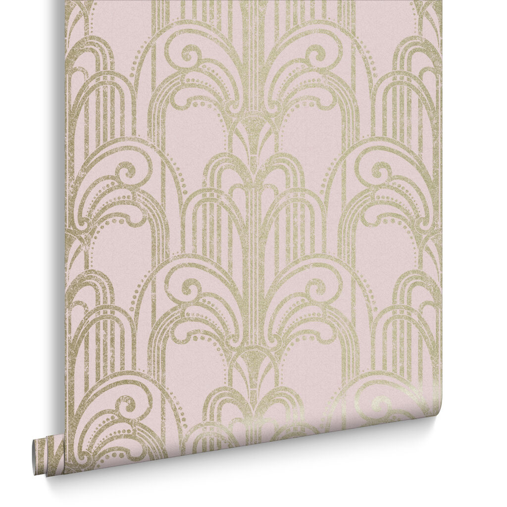 105919 - Art Deco Wallpaper - Blush - Graham & Brown