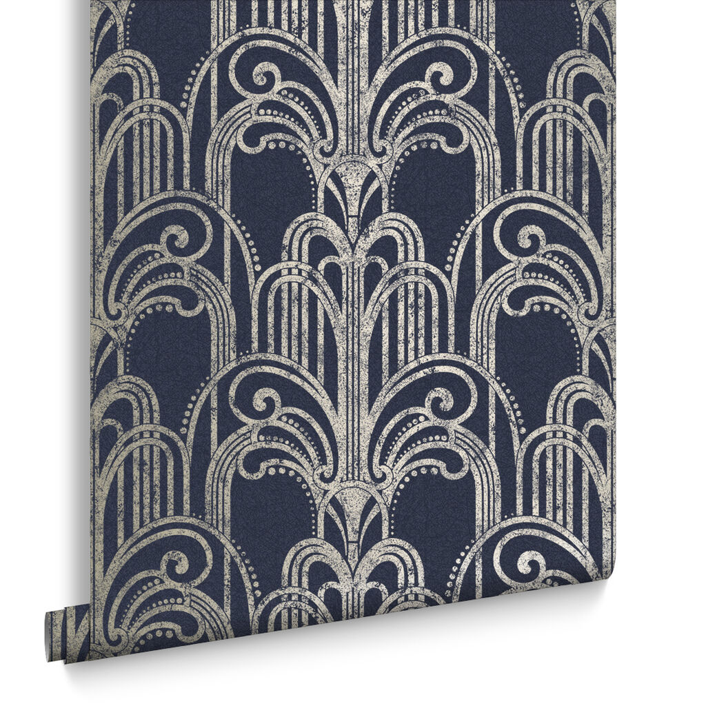 105920 - Art Deco Wallpaper - Midnight - Graham & Brown