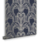 105920 - Art Deco Wallpaper - Midnight - Graham & Brown