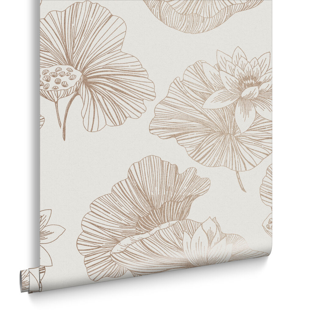 105934 - Lotus Wallpaper - Cream - Graham & Brown
