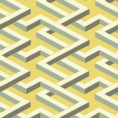 Luxor Wallpaper - White & Charcoal on Chartreuse - 105/1005