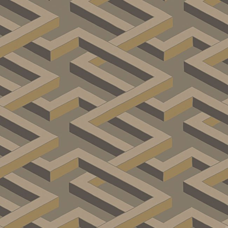 Luxor Wallpaper - Metallic Bronze on Dark Taupe - 105/1006