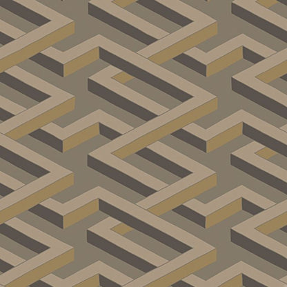 Luxor Wallpaper - Metallic Bronze on Dark Taupe - 105/1006