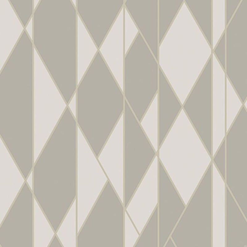 Oblique Wallpaper - Taupe & Metallic Silver - 105/11046