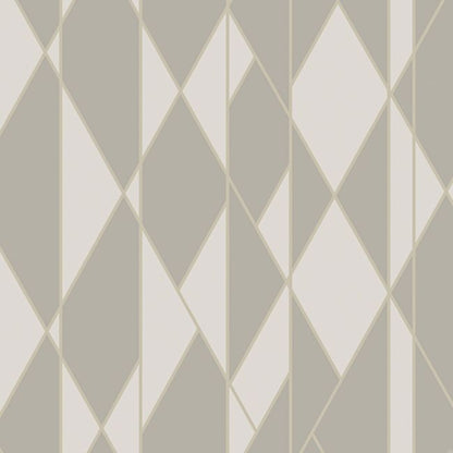 Oblique Wallpaper - Taupe & Metallic Silver - 105/11046