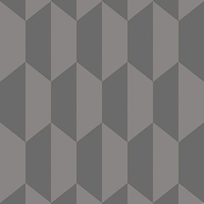 Tile Wallpaper - Charcoal and Metallic Pewter - 105/12051