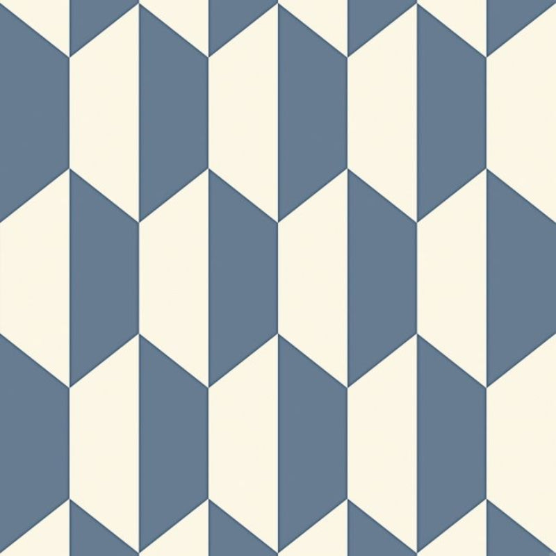 Tile Wallpaper - White & China Blue - 105/12054