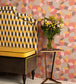 Puzzle Wallpaper - Fuchsia & Orange on Dove - 105/2010