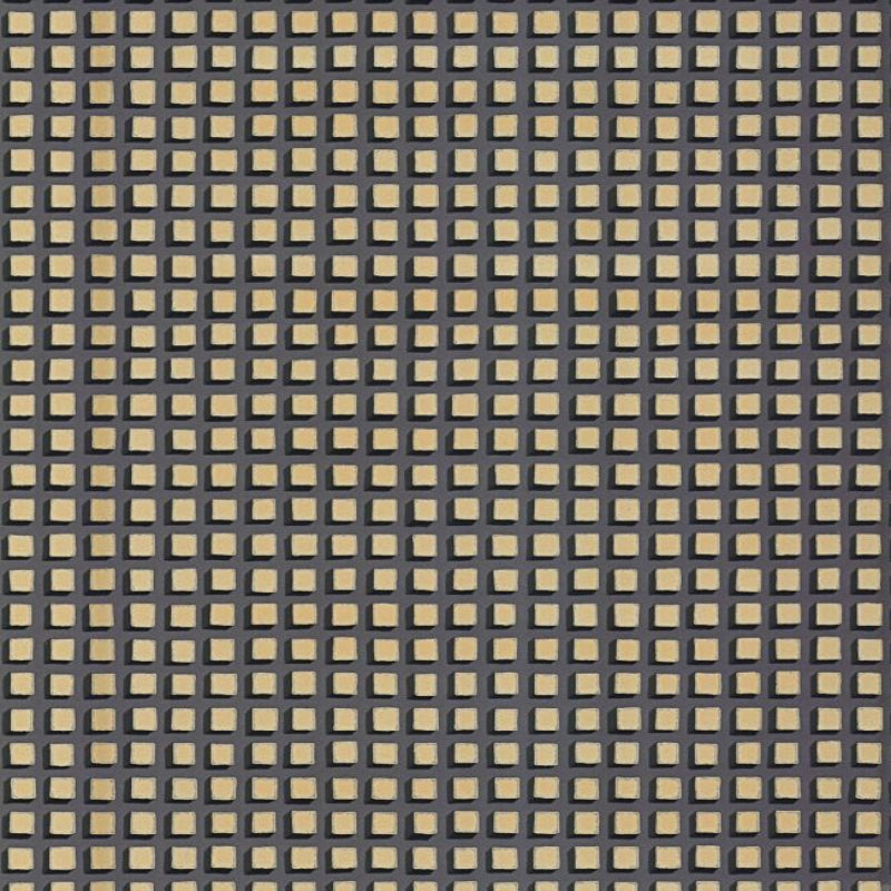 Mosaic Wallpaper - Metallic Gold on Soot - 105/3013